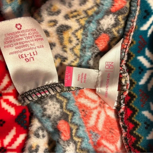 Women's Sweater Fleece Pajama Pants Size LARGE Multicolored EUC - Picture 4 of 4